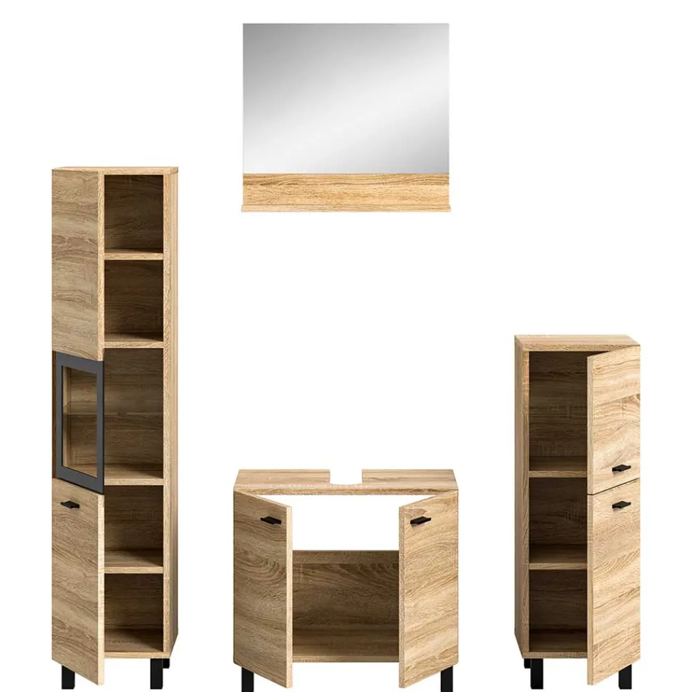 Wohnen Badezimmer Komplett*Badmöbelset komplett - Hoxtona (vierteilig)