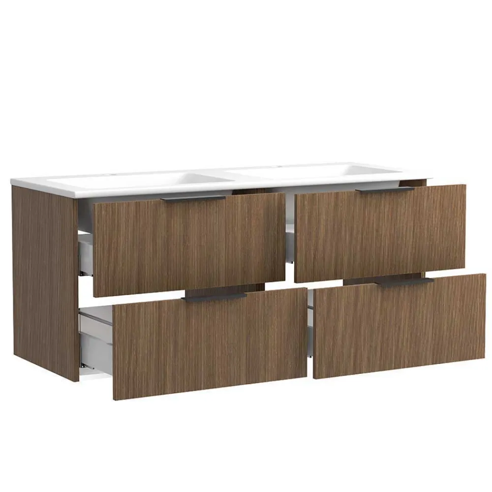 Wohnen Badmöbel-Set mit zwei Becken modern - Ucaida (vierteilig)