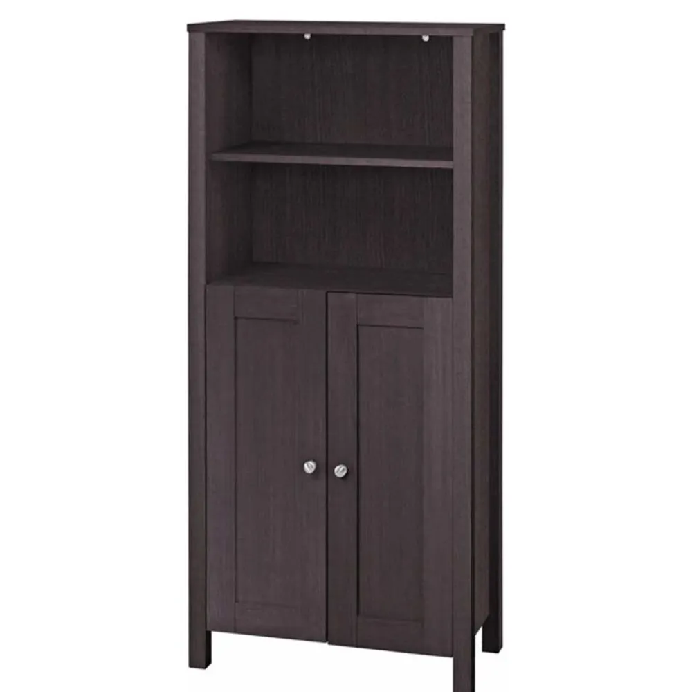 Wohnen Badschrank in Holzoptik Dunkelbraun - Lucan