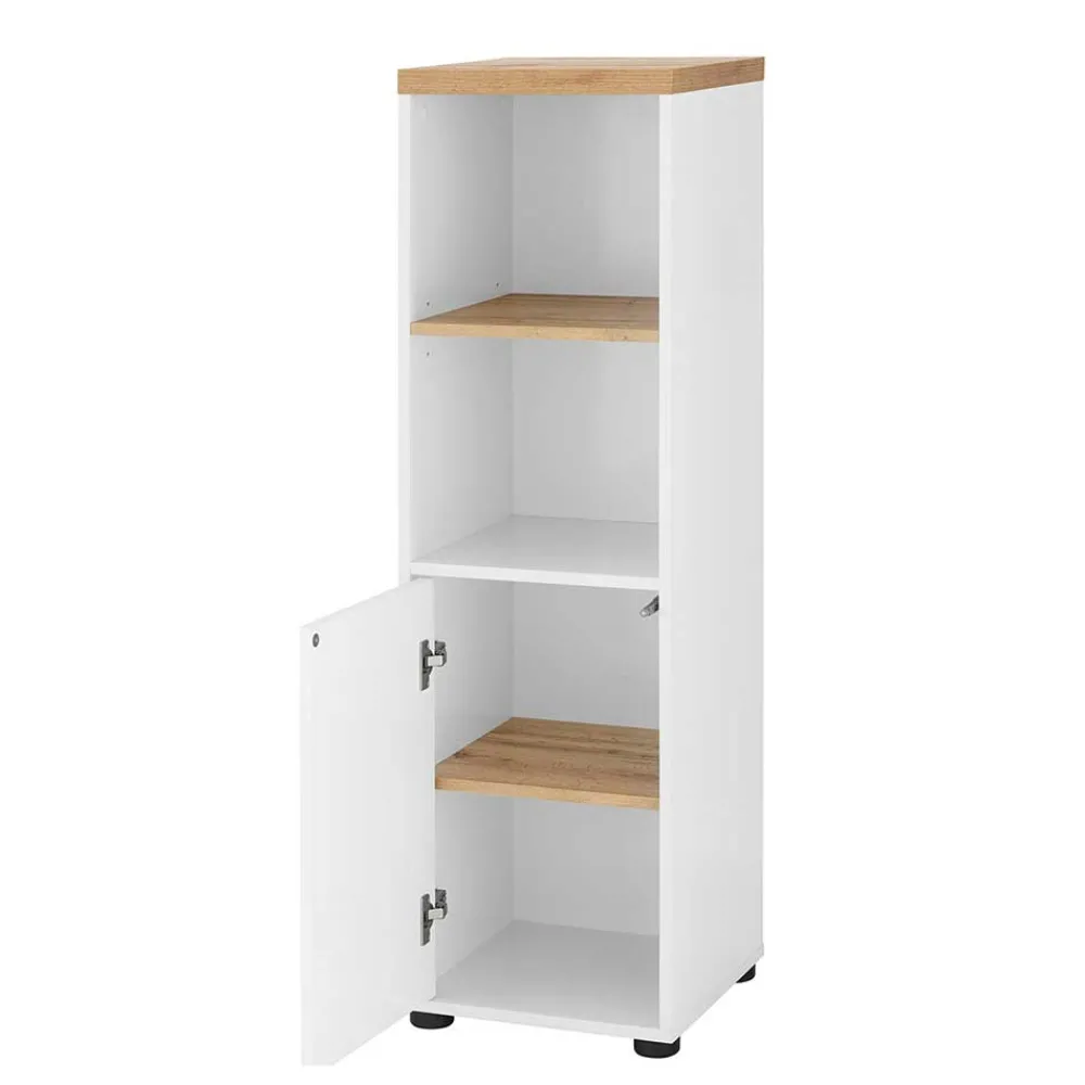 Wohnen Badschränke*Badschrank in Weiß mit Wildeiche - Alenta