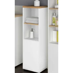 Wohnen Badschränke*Badschrank in Weiß mit Wildeiche - Alenta