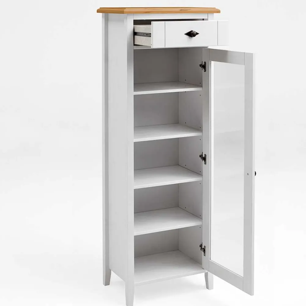 Wohnen Esszimmer-Vitrinen|Vitrinen*Badschrank mit Glastür im Landhausstil - Sibiuta