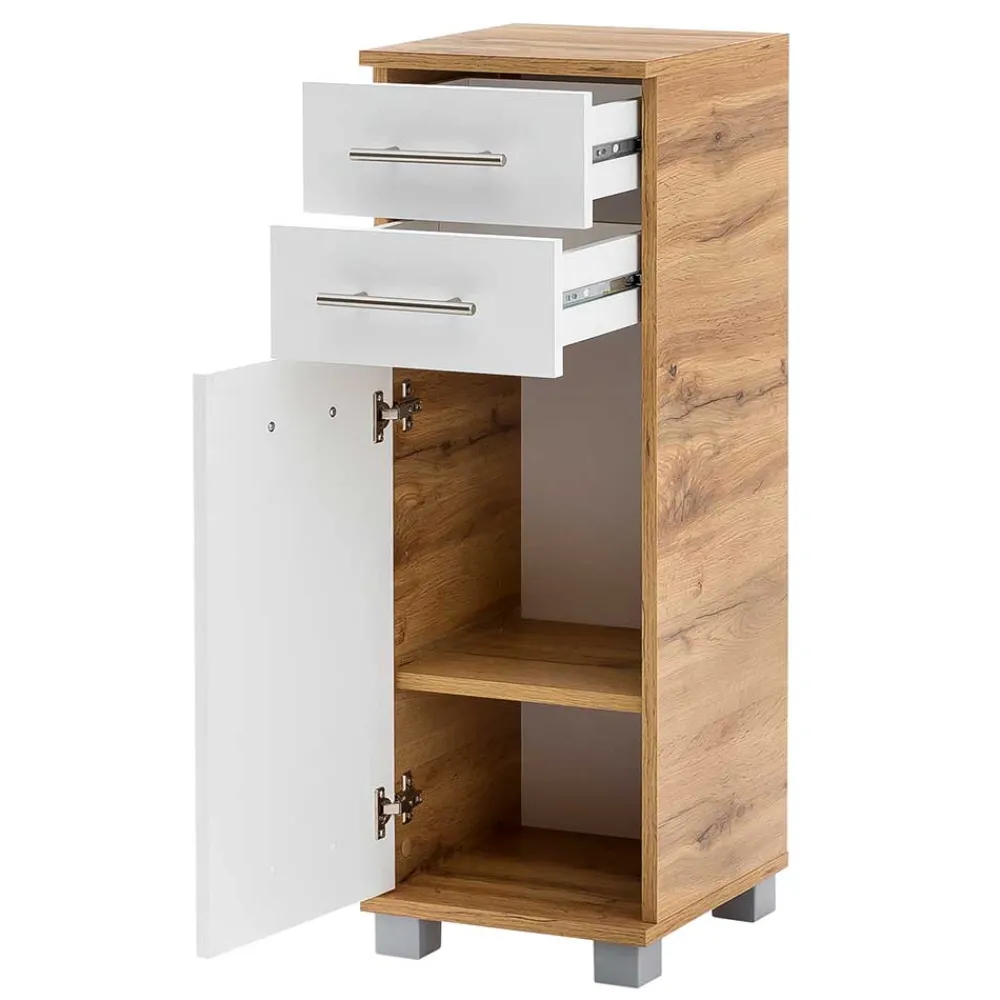 Wohnen Badschrank mit Tür & zwei Schubladen - Kristiv
