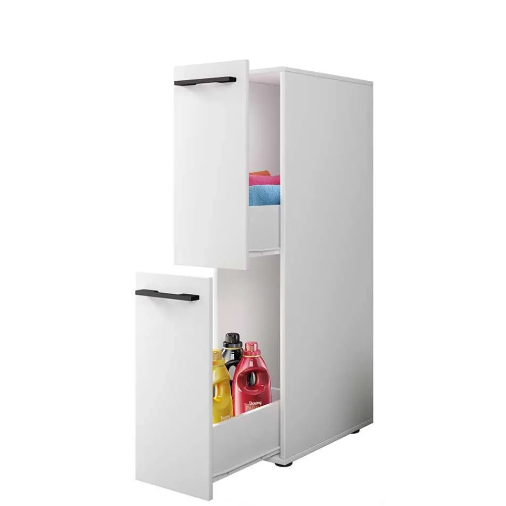 Wohnen Badschrank mit zwei Auszügen in Weiß - Quick