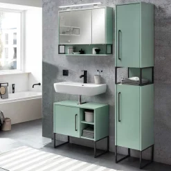 Wohnen Badschränke in Mint Grün & Anthrazit - Esdrus (dreiteilig)