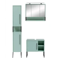 Wohnen Badschränke in Mint Grün & Anthrazit - Esdrus (dreiteilig)