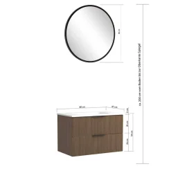 Wohnen Badschränke und Lichtspiegel Set modern - Ucaida (vierteilig)
