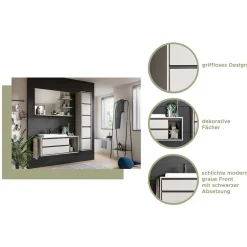 Wohnen Badspiegel in Grau mit Ablagen - Racapulco