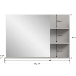 Wohnen Badspiegel in Grau mit Ablagen - Racapulco