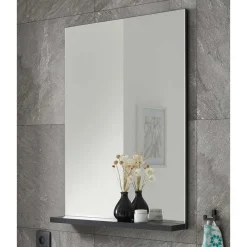 Wohnen Badspiegel mit Ablage in Schwarz - Ingmesan