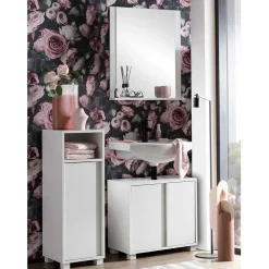 Wohnen Spiegel|Flurspiegel*Badspiegel mit Ablage in Weiß - Seriacus