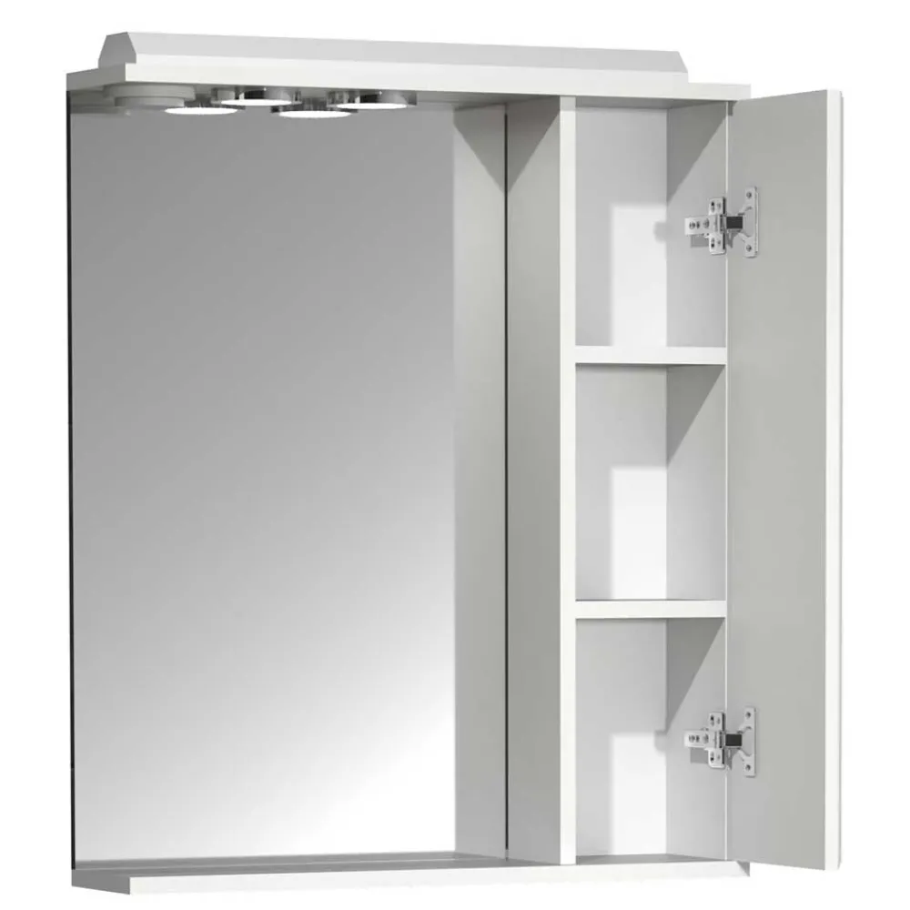 Wohnen Badspiegel mit Seitenschrank in Weiß - Akira