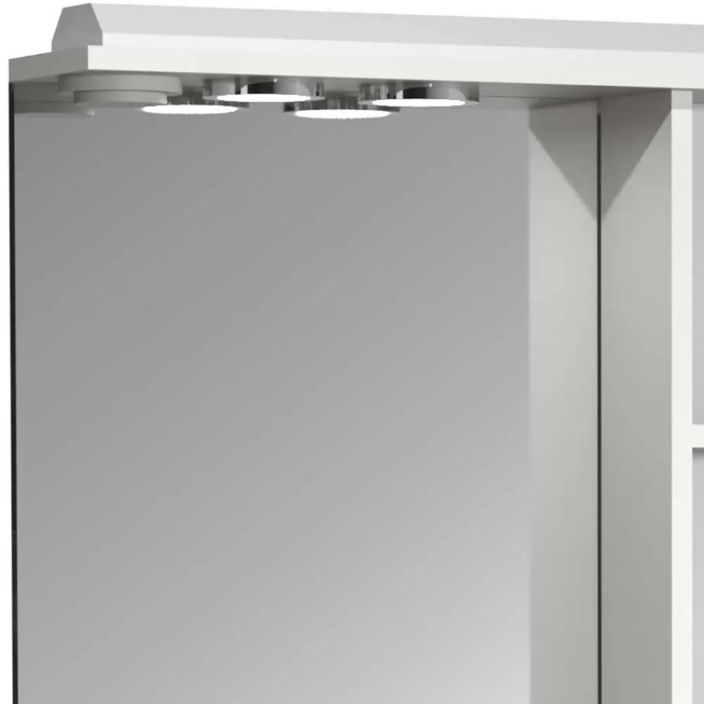 Wohnen Badspiegel mit Seitenschrank in Weiß - Akira