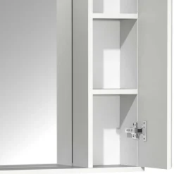 Wohnen Badspiegel mit Seitenschrank in Weiß - Akira