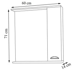 Wohnen Badspiegel mit Seitenschrank in Weiß - Akira