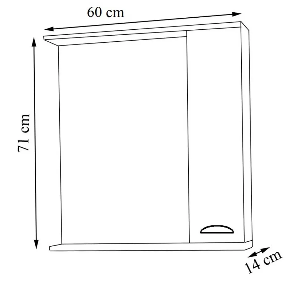 Wohnen Badspiegel mit Seitenschrank in Weiß - Akira