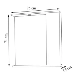 Wohnen Bad-Spiegelschränke|Badschränke*Badspiegel mit Seitenschrank und Ablage - Nancyssa