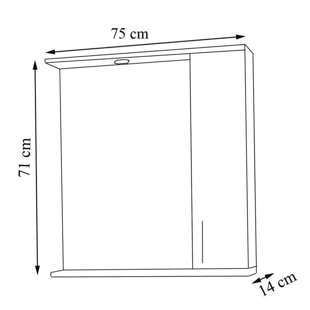 Wohnen Bad-Spiegelschränke|Badschränke*Badspiegel mit Seitenschrank und Ablage - Nancyssa