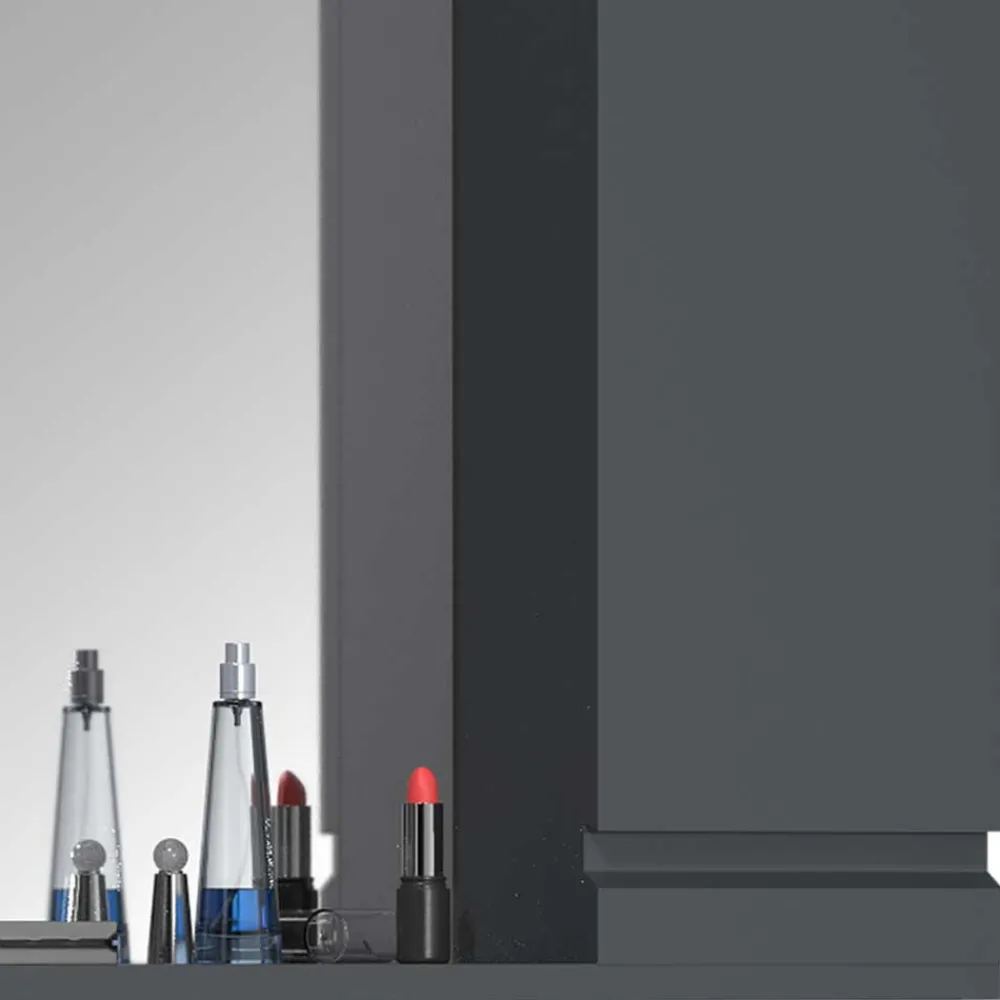 Wohnen Bad-Spiegelschränke*Badspiegel mit Seitenschrank & Ablage & LED Licht - Idamoro