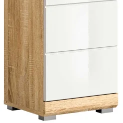 Wohnen Badschränke*Badunterschrank in Weiß HG & Sonoma Eiche - Calbanyara