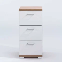 Wohnen Bad-Unterschrank in Weiß und Sonoma Eiche - Faneto