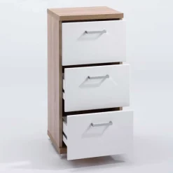 Wohnen Bad-Unterschrank in Weiß und Sonoma Eiche - Faneto