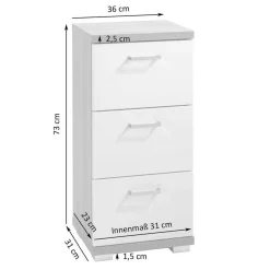 Wohnen Bad-Unterschrank in Weiß und Sonoma Eiche - Faneto