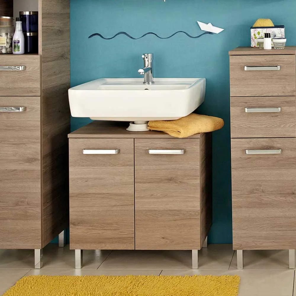 Wohnen Waschtisch|Waschbeckenunterschränke*Bad-Waschbecken-Unterschrank in Holzoptik - Lemi