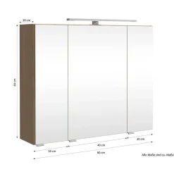 Wohnen Badezimmer Komplett*Bad-Waschplatz mit Midischrank Set - Leitha (dreiteilig)