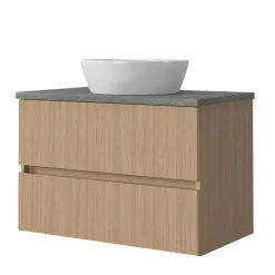 Wohnen Badezimmer Komplett*Bad-Waschplatz mit Midischrank Set - Leitha (dreiteilig)