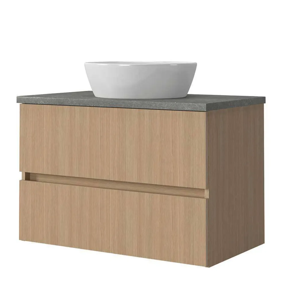 Wohnen Badezimmer Komplett*Bad-Waschplatz mit Midischrank Set - Leitha (dreiteilig)