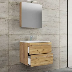 Wohnen Badezimmer Komplett*Bad-Waschtisch & Spiegelschrank modern - Karin (zweiteilig)