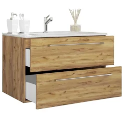 Wohnen Badezimmer Komplett*Bad-Waschtisch & Spiegelschrank modern - Karin (zweiteilig)