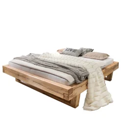 Wohnen Naturholzmöbel|Betten*Balkenbett aus Eichenholz mit Kufen - Piassona