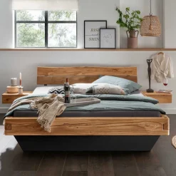 Wohnen Balkenbett in Schwebeoptik mit Wangengestell - Dominico