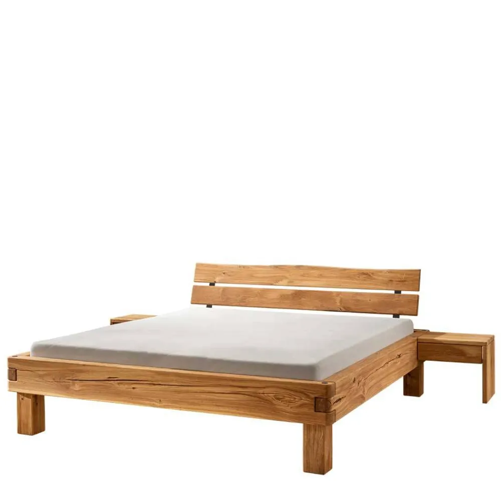 Wohnen Betten|Betten*Balkenbett mit Naturkanten Kopfteil - Blevos