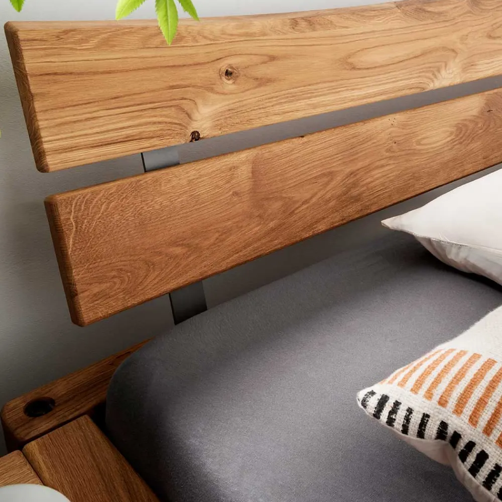 Wohnen Betten|Betten*Balkenbett mit Naturkanten Kopfteil - Blevos