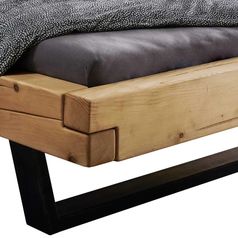 Wohnen Balkenbett ohne Kopfteil aus Fichte Massivholz - Lary