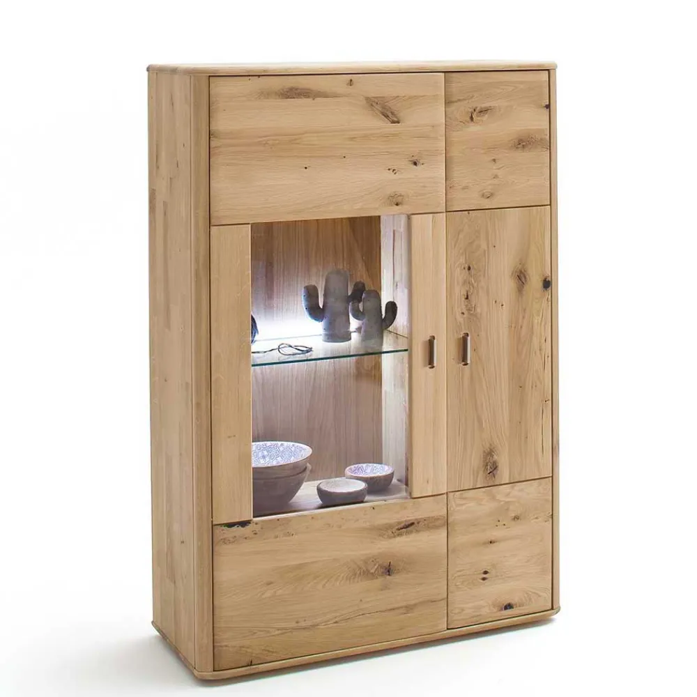 Wohnen Balkeneiche Highboard 2-türig - Destal