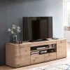 Wohnen Balkeneiche TV Element 200 cm breit - Mabasa