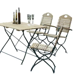 Wohnen Balkon Sitzgruppe Florian aus Robinie massiv (fünfteilig)