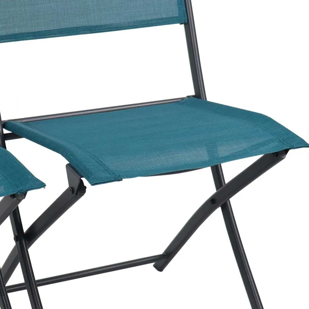 Wohnen Sitzgruppe|Balkonmöbel*Balkon Tischgruppe in Schwarz Türkis - Ariet (fünfteilig)