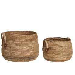 Wohnen Bananenblatt Körbe in Natur - Tolofoa (zweiteilig)