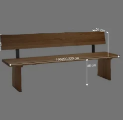 Wohnen Küchenbänke|Esszimmerbänke*Bank Sympatia mit Baumkante