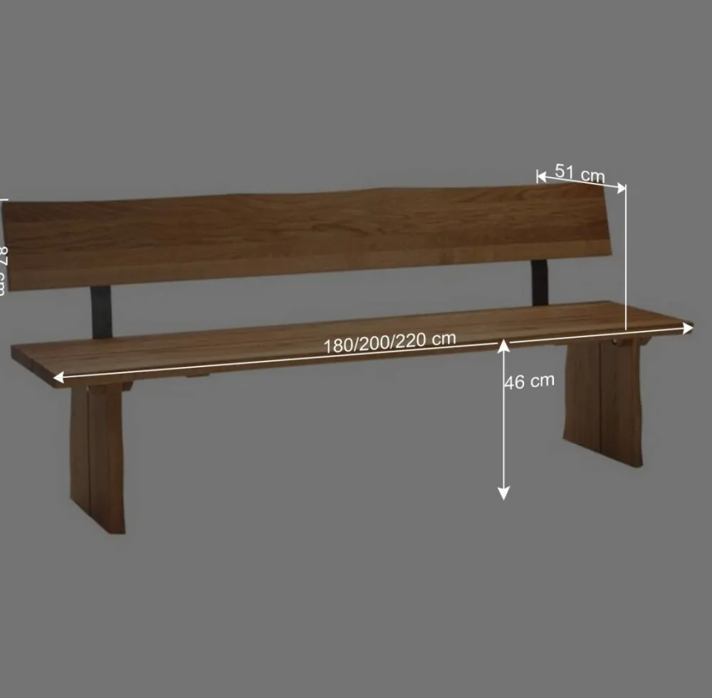 Wohnen Küchenbänke|Esszimmerbänke*Bank Sympatia mit Baumkante