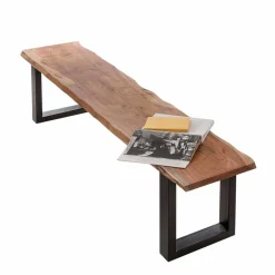 Wohnen Küchenbänke|Esszimmerbänke*Bank Viamare mit Baumkante Akazie massiv