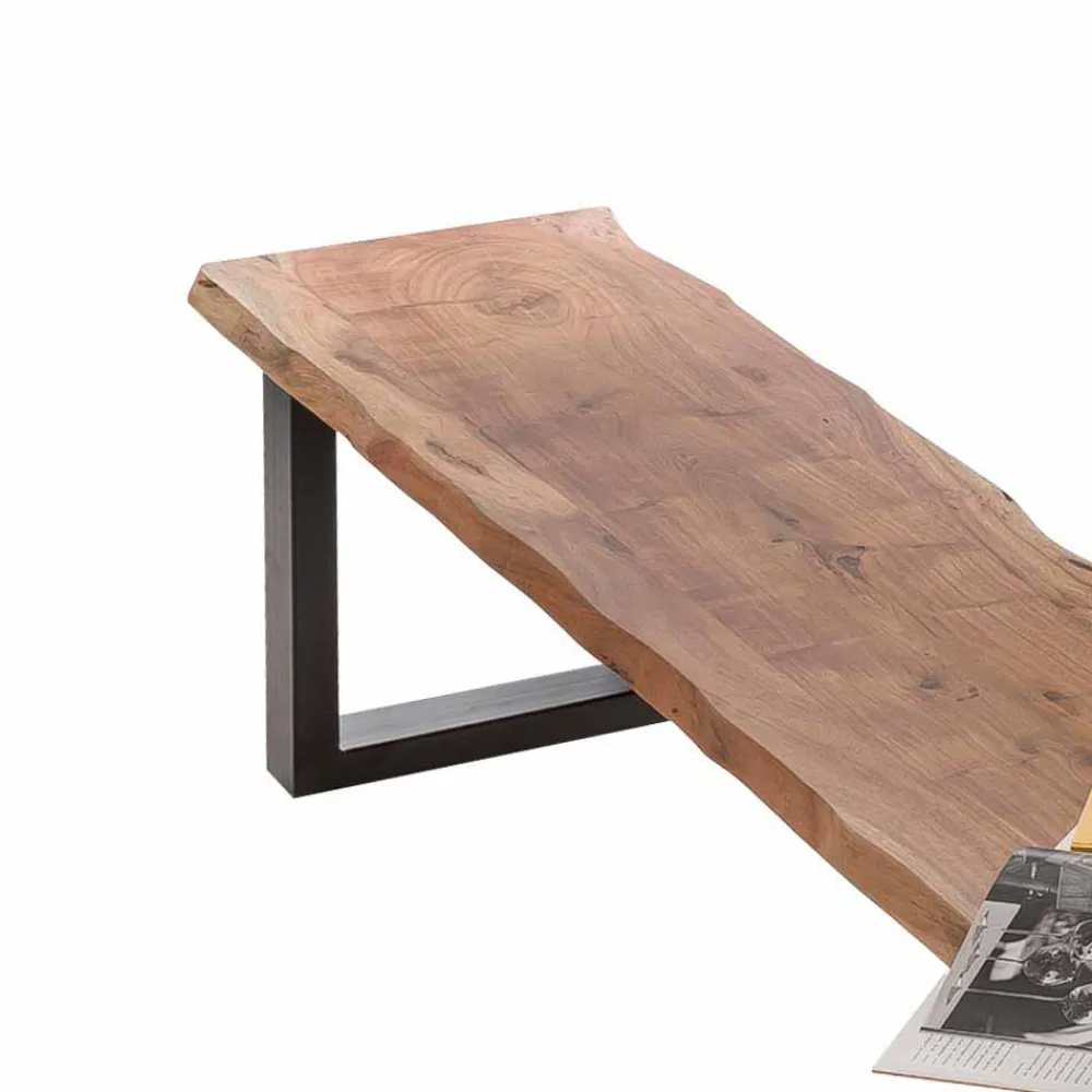 Wohnen Küchenbänke|Esszimmerbänke*Bank Viamare mit Baumkante Akazie massiv