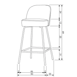 Wohnen Retro Möbel|Barhocker*Bar Polsterstuhl in Honigfarben Samt - Labound