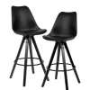 Wohnen Barhocker|Hocker*Bar Schalenstühle in Schwarz - Ilussiana (2er Set)