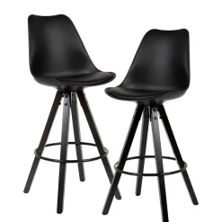 Wohnen Barhocker|Hocker*Bar Schalenstühle in Schwarz - Ilussiana (2er Set)